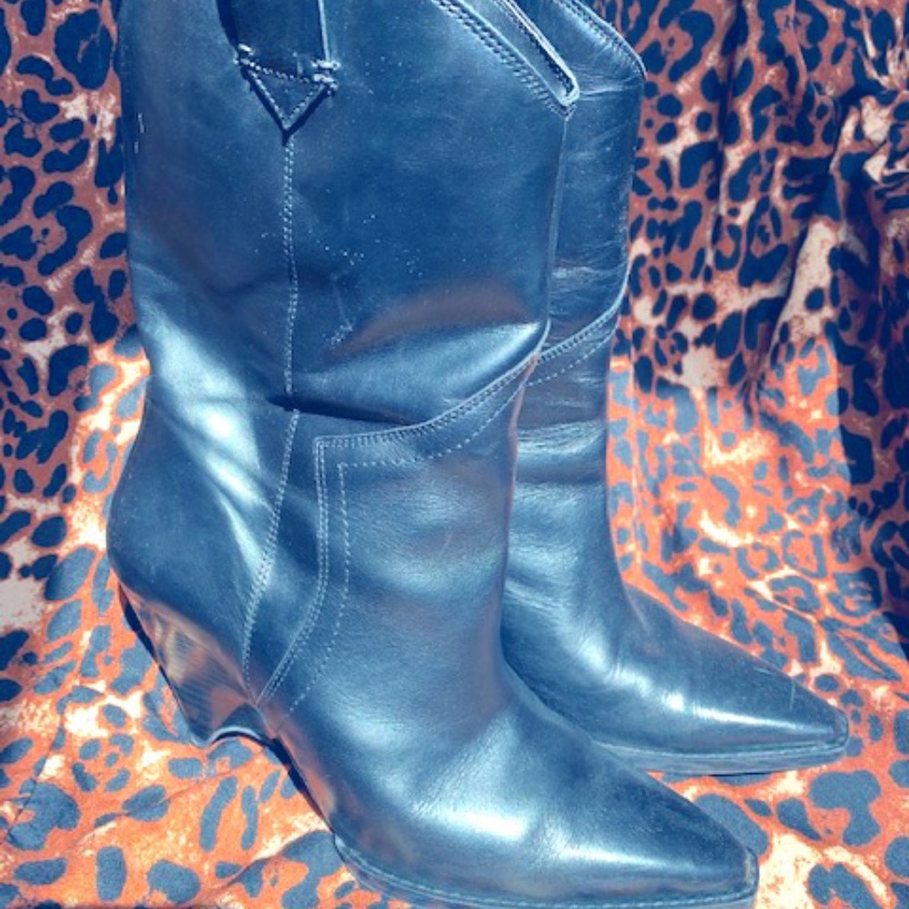 Black Zara Cowboy Boots